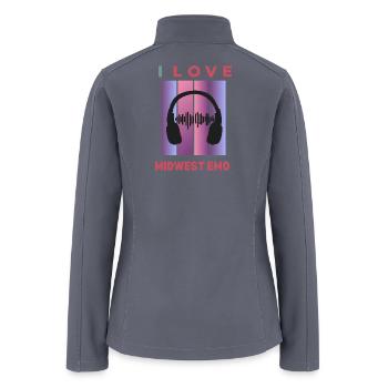 I Love Midwest Emo Emo Music lover Gifts - Women’s Soft Shell Jacket - gray - Back