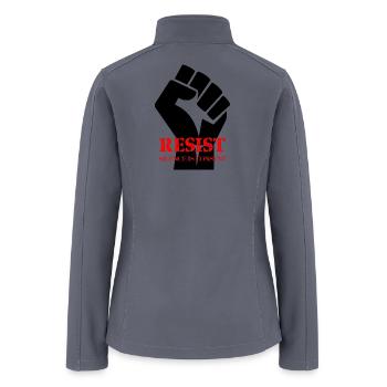 Resist: Silence is Consent - Women’s Soft Shell Jacket - gray - Back