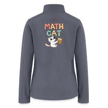 Math Cat Illustration  - Women’s Soft Shell Jacket - gray - Back