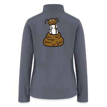 Funny caterpillar shit poo pile disgusting stinks - Women’s Soft Shell Jacket - gray - Back