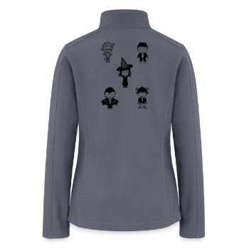 Whimsical Kid Doodles Line Art - Women’s Soft Shell Jacket - gray - Back