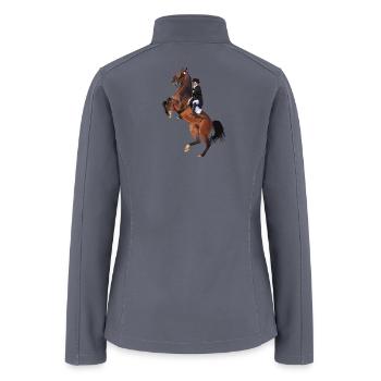 Equestrian Show Jumping Portrait - Women’s Soft Shell Jacket - gray - Back