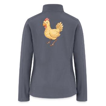 Cute Hand-Drawn Chicken Farmer Art - Women’s Soft Shell Jacket - gray - Back