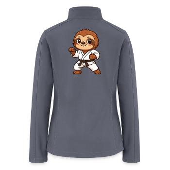 Cute sloth karate cartoon martial arts kids - Women’s Soft Shell Jacket - gray - Back