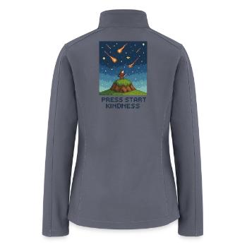 Pixel Hero on Starry Island - Women’s Soft Shell Jacket - gray - Back