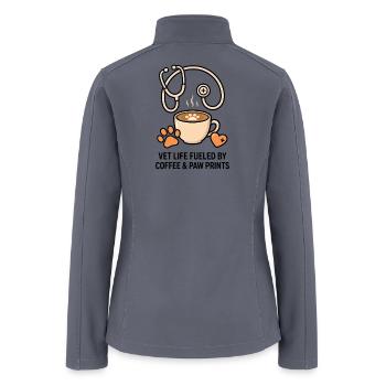 Vet Cafe Paw Latte - Women’s Soft Shell Jacket - gray - Back