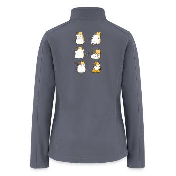 Chubby Calico Cat Expressions - Women’s Soft Shell Jacket - gray - Back