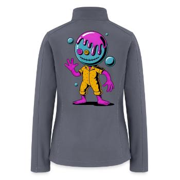 Neon Drip Alien in Yellow Suit - Women’s Soft Shell Jacket - gray - Back