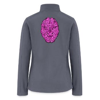 Baki Neon Pink Demon Brain Illustration - Women’s Soft Shell Jacket - gray - Back