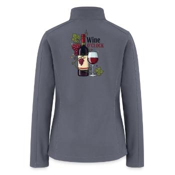 Wine O’Clock Funny Wine Lover Design - Women’s Soft Shell Jacket - gray - Back