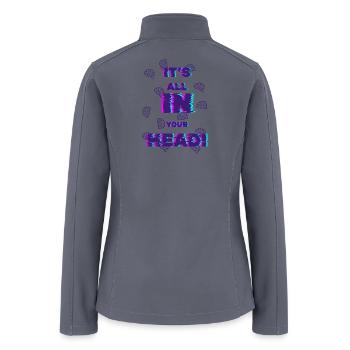 Live Your Head: Neon Glitch Brains - Women’s Soft Shell Jacket - gray - Back