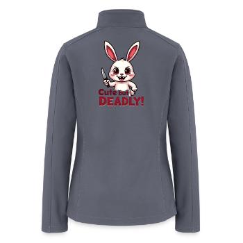 Cute but Deadly Bunny Illustration - Women’s Soft Shell Jacket - gray - Back