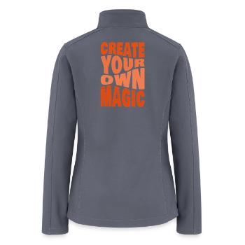 Create Your Own Magic – Motivational Typography  - Women’s Soft Shell Jacket - gray - Back