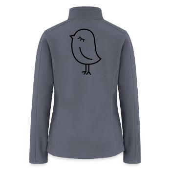Cute Sparrow Chick – Tweeting Birdie - Women’s Soft Shell Jacket - gray - Back