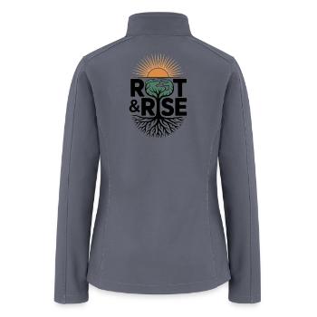 Root & Rise: Sunburst Tree - Women’s Soft Shell Jacket - gray - Back