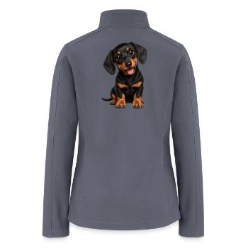 Cute Dachshund Dog Loyal Companion - Women’s Soft Shell Jacket - gray - Back