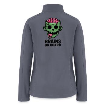 Brains On Board Skull Graphic - Women’s Soft Shell Jacket - gray - Back