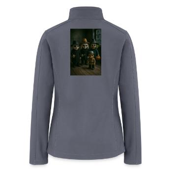 Eerie Vintage Doll Collection Design - Women’s Soft Shell Jacket - gray - Back