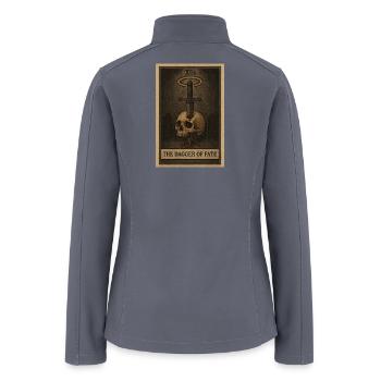 Dagger of Fate Tarot Design - Women’s Soft Shell Jacket - gray - Back