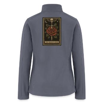 Dagger Rose Skull Tarot - Women’s Soft Shell Jacket - gray - Back