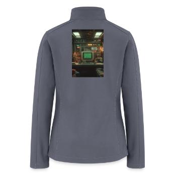 Retro Computer Console Christmas Glow - Women’s Soft Shell Jacket - gray - Back