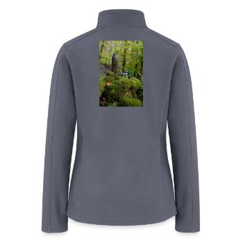 Mossy Forest Bird on Log - Women’s Soft Shell Jacket - gray - Back