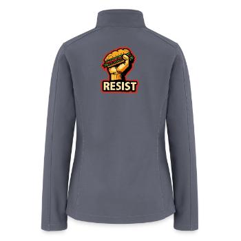 Resist Burger Fist Pixel Art - Women’s Soft Shell Jacket - gray - Back
