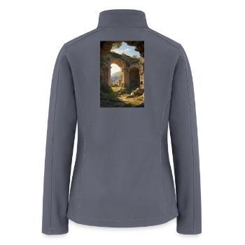 Ancient Ruin Arch in Sunlit Valley - Women’s Soft Shell Jacket - gray - Back