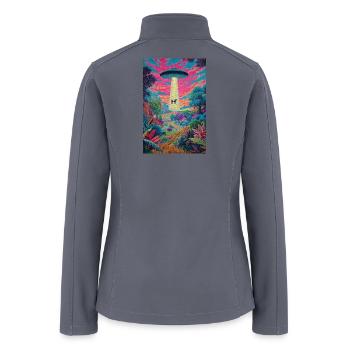 Cosmic Farm in Neon Valley - Women’s Soft Shell Jacket - gray - Back