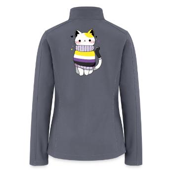 Non-binary Cat CSD Queer Pride Month LGBT Queer - Women’s Soft Shell Jacket - gray - Back