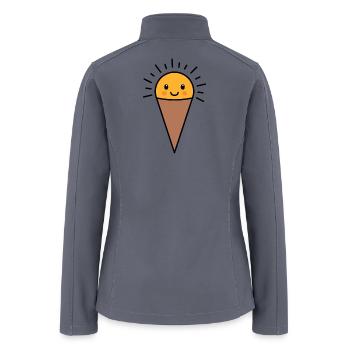 Cheerful Ice Cream Cone - Women’s Soft Shell Jacket - gray - Back