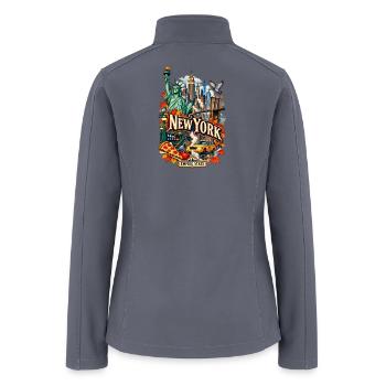 Vintage New York Tattoo Style Empire State Illustr - Women’s Soft Shell Jacket - gray - Back