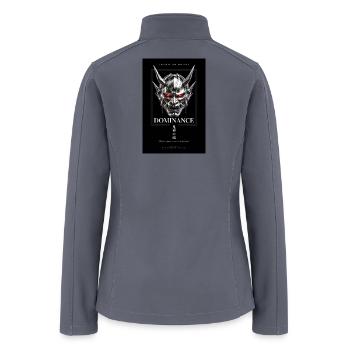 Dominance Chrome Oni Demon Mask Aesthetic Graphic - Women’s Soft Shell Jacket - gray - Back
