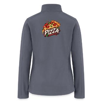 In Pizza We Trust - Funny Pizza Lover Graphic - Women’s Soft Shell Jacket - gray - Back