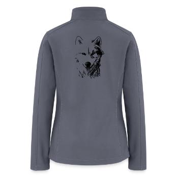 Vintage Dog Portrait For Dog Owners - Women’s Soft Shell Jacket - gray - Back