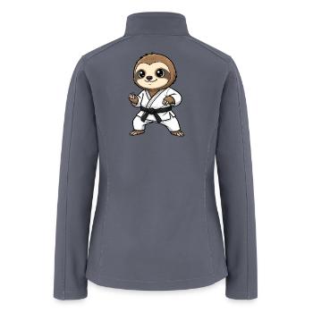 Cute sloth karate fighter comic kids martial arts - Women’s Soft Shell Jacket - gray - Back