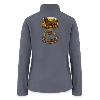 Rare Herder: Rustic Wolfdog Scene - Women’s Soft Shell Jacket - gray - Back