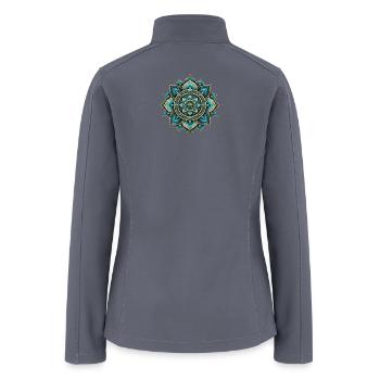 Geometric Mandala Art Zen - Women’s Soft Shell Jacket - gray - Back