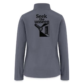 Seek The Unseen Flashlight Urbex Minimalist Art - Women’s Soft Shell Jacket - gray - Back