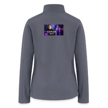 Master Podcast Thumbnail Logo Screen - Women’s Soft Shell Jacket - gray - Back