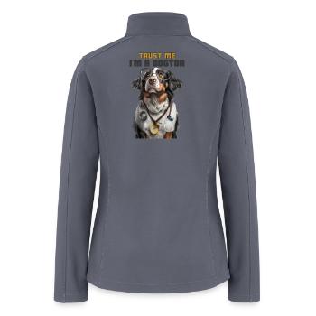 Dog Doctor Stethoscope Tee - Women’s Soft Shell Jacket - gray - Back