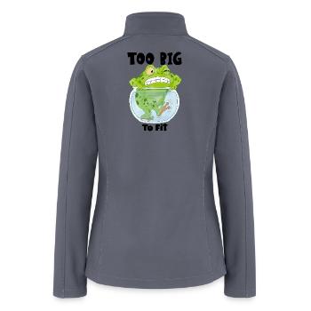 Anxious Frog in a Glass Bowl - Women’s Soft Shell Jacket - gray - Back