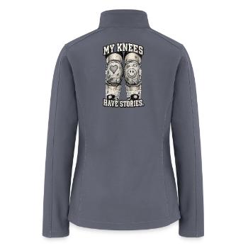 My Knees Have Stories - Women’s Soft Shell Jacket - gray - Back