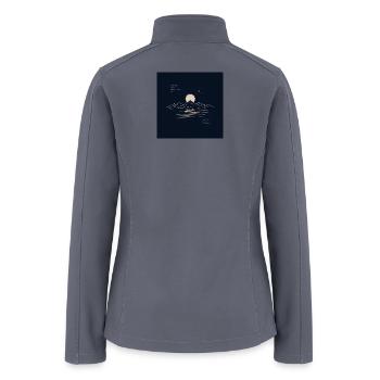 Moonlit Mountain Lake Nature Therapy - Women’s Soft Shell Jacket - gray - Back