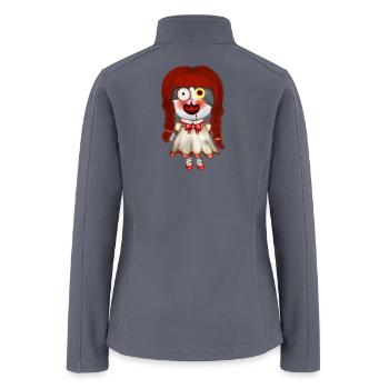 Spooky Retro Doll Design - Women’s Soft Shell Jacket - gray - Back