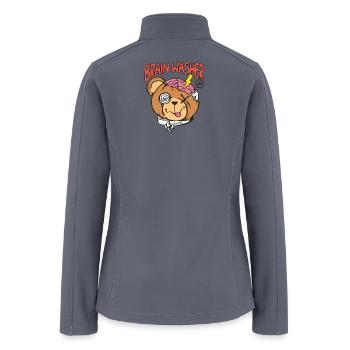 Brain Wasted Bear Illustration - Women’s Soft Shell Jacket - gray - Back