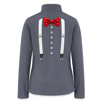 Tuxedo T-Shirt – Funny Classic Tuxed Bow Tie Shirt - Women’s Soft Shell Jacket - gray - Back