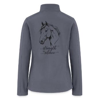 Strength in Silence Horse Art for Equestrian - Women’s Soft Shell Jacket - gray - Back