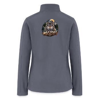 Wild Spirit Outdoor Adventure - Majestic Wolf Art - Women’s Soft Shell Jacket - gray - Back