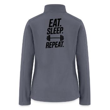 Barbell weightlifting workout fitness bodybuilding - Women’s Soft Shell Jacket - gray - Back